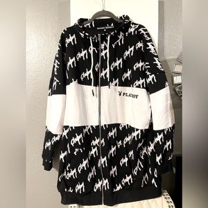 Official Playboy Missguided Black and White hoodie dress